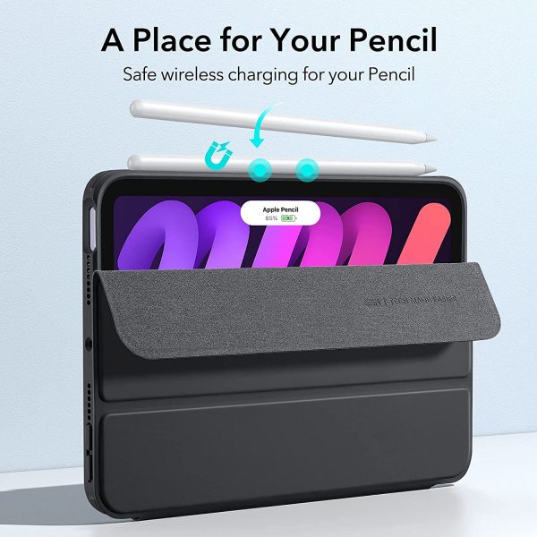 iPad mini 6 2021 Rebound Hybrid Case Detachable Magnetic Cover, Hybrid Back Shell, Supports Pencil 2 - Frosted Black - Image 7