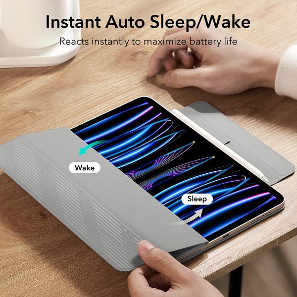 iPad 11 Pro 2021 Rebound Magnetic Smart Case Convenient Magnetic Attachment Supports Pencil Pairing & Charging - Silver Gray also iPad Pro 11 2020 & 2018 - Image 7