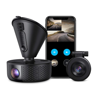 VAVA DASH Cam Dual 1920x1080P FHD Dash Cam, 2560x1440P Single Front, 30fps - 60fps Clear HD Videos, Night Vision, 24hr Parking Mode, Built-In WiFi, G-Sensor, Loop Recording, Supports 128GB Max - Black - VA-VD002