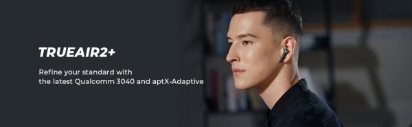 SoundPEATS True Air 2 Plus Wireless Earbuds Qualcomm QCC3040 Bluetooth 5.2 Headphones Wireless Earphones with aptX-Adaptive, TrueWireless Mirroring, 4-Mic and CVC Noise Cancellation, Total 25 Hours - Black - AMT - Image 9