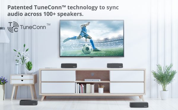 Tronsmart Studio 30W Bluetooth Home Speaker, Metal Wireless Speakers, Lossless High Fidelity with 20W Subwoofer, Sync Up to 100+ Speakers, 15H, USB-C, Waterproof, Indoors Outdoors - Black - Image 10