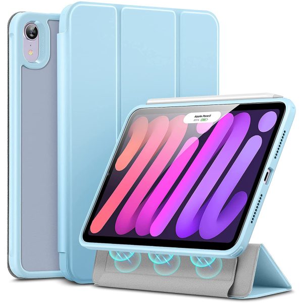 iPad mini 6 2021 Rebound Hybrid Case Detachable Magnetic Cover, Hybrid Back Shell, Supports Pencil 2 - Frosted Blue - Image 1