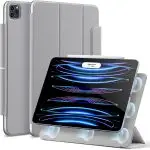 iPad 11 Pro 2021 Rebound Magnetic Smart Case Convenient Magnetic Attachment Supports Pencil Pairing & Charging - Silver Gray also iPad Pro 11 2020 & 2018