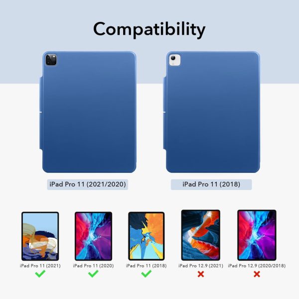 iPad 11 Pro 2022 / 2021 Rebound Magnetic Smart Case Convenient Magnetic Attachment Supports Pencil Pairing & Charging - Navy Blue also iPad Pro 11 2020 & 2018 - Image 9