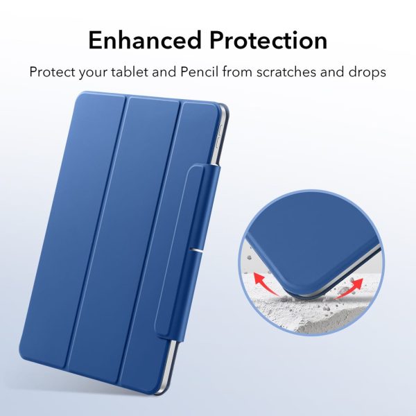 iPad 11 Pro 2022 / 2021 Rebound Magnetic Smart Case Convenient Magnetic Attachment Supports Pencil Pairing & Charging - Navy Blue also iPad Pro 11 2020 & 2018 - Image 6