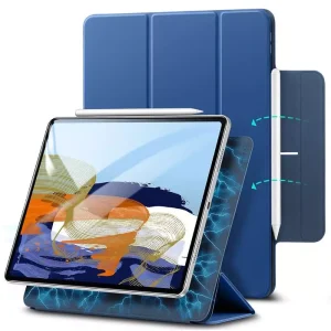 iPad 11 Pro 2022 / 2021 Rebound Magnetic Smart Case Convenient Magnetic Attachment Supports Pencil Pairing & Charging - Navy Blue also iPad Pro 11 2020 & 2018