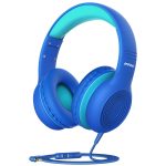 Mpow CH6S Kids Headphones with Microphone Over Ear, On Ear Headphones for Kids with HD Sound Sharing Function for Children Boys Girls, Volume Limit Safe 85dB,94dB Headset for School, Travel - Blue