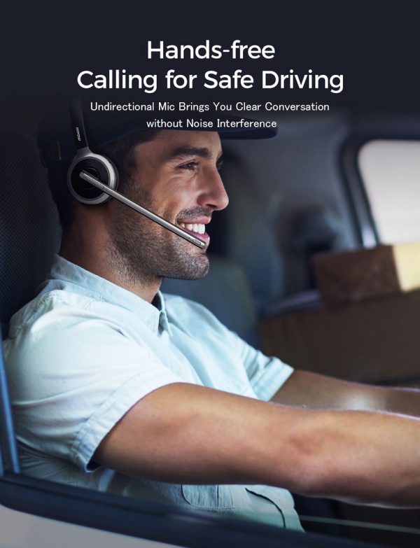 Mpow M5 Pro Bluetooth Headset with Microphone, Wireless Headphones for Cell Phone, Noise Canceling Headset with Charging Base for PC, Laptop, Drivers, Office, Call Center, Skype BH231A - Image 2