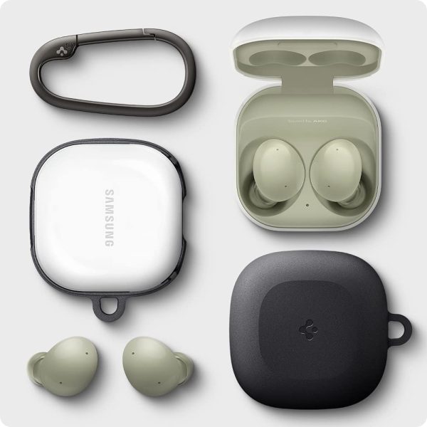 51EoK1xcmZL._AC_SL1000_ Galaxy Buds 2 Pro 2022 / Buds 2 / Buds Pro / Buds Live Case Spigen Geo Fit With Sandstone Finish Coating - Graphite - ACS03166 - Image 2
