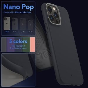 iPhone 13 Pro Max NanoPop Dual tone Liquid Silicone Case by Caseology - Black Sesame - ACS03489 - Image 2