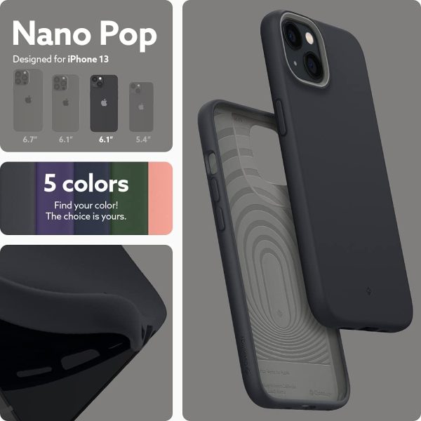 51ckkS3NjeL._AC_SL1080_ iPhone 13 NanoPop Dual tone Liquid Silicone Case by Caseology - Black Sesame - ACS03573 - Image 2