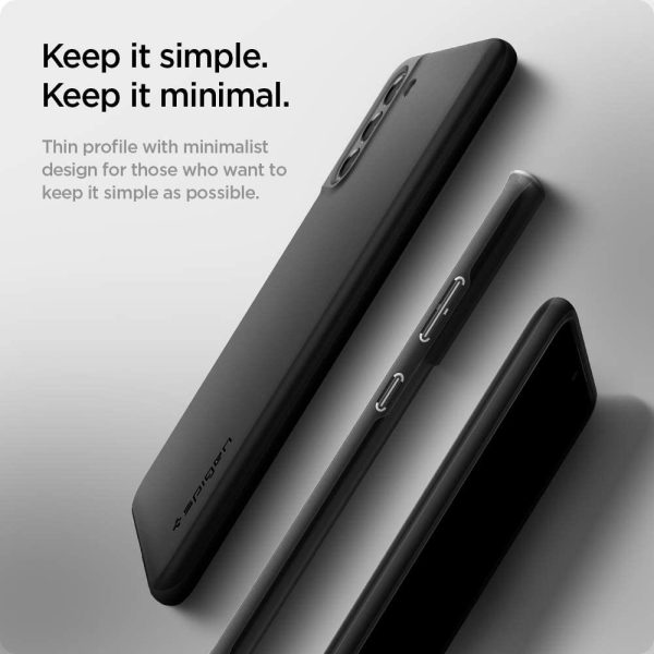 Galaxy S21 Thin Fit Case by Spigen ACS02418 - Matte Black - Image 2
