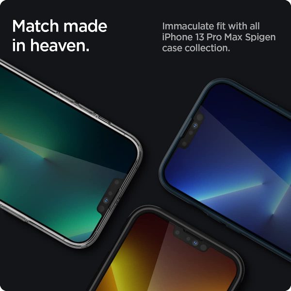 Apple iPhone 14 / 13 Pro / 13 EZ Fit Privacy Screen Protector Case Friendly by Spigen - 2 PACK - AGL03388 - Image 4