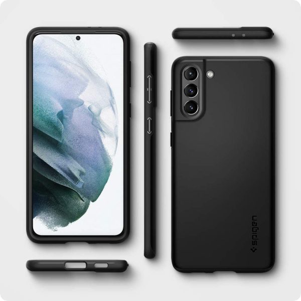 Galaxy S21 Thin Fit Case by Spigen ACS02418 - Matte Black - Image 6