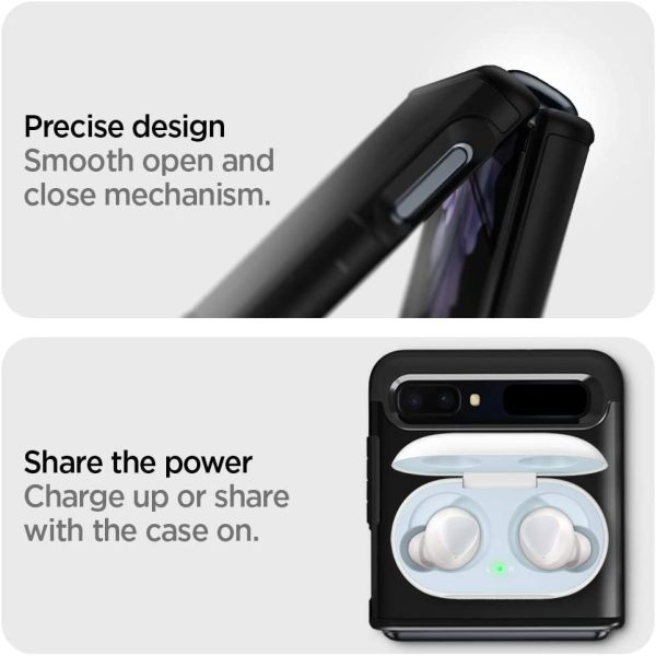Galaxy Z Flip / Z Flip 5G Tough Armor Case by Spigen - Black - ACS01035 - Image 4