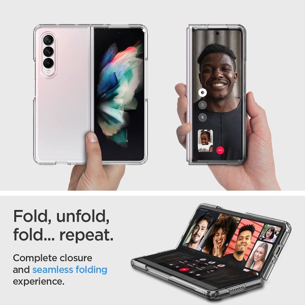 Galaxy Z Fold 3 Ultra Hybrid TPU + PC Case by Spigen ACS02959 - Crystal Clear - Image 7