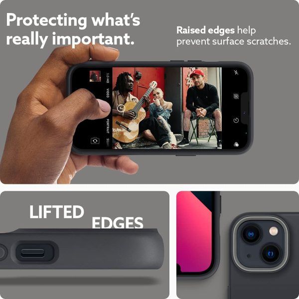 619Vb6X7oOL._AC_SL1080_ iPhone 13 NanoPop Dual tone Liquid Silicone Case by Caseology - Black Sesame - ACS03573 - Image 7