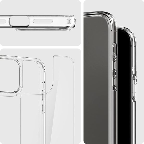 Apple iPhone 13 Pro Quartz Hybrid Glass Back Case with Drop Protection by Spigen - ACS03271 - Crystal Clear - Image 3