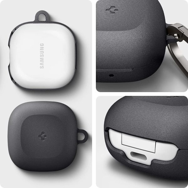 61Fz+aJxmpL._AC_SL1000_ Galaxy Buds 2 Pro 2022 / Buds 2 / Buds Pro / Buds Live Case Spigen Geo Fit With Sandstone Finish Coating - Graphite - ACS03166 - Image 4