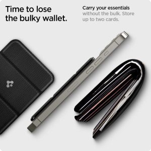 Spigen Smart Fold Magnetic Wallet Card Holder Designed for MagSafe with Kickstand Compatible with iPhone 13, iPhone 12 Models - Black - AMP02746 - Image 2