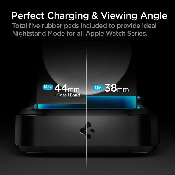 Apple Watch Charger & Stand ArcField by Spigen Powerarc Supports Nightstand Mode with Built in Wireless Charger & USB C Cable - Black 000CH25522 - Image 8