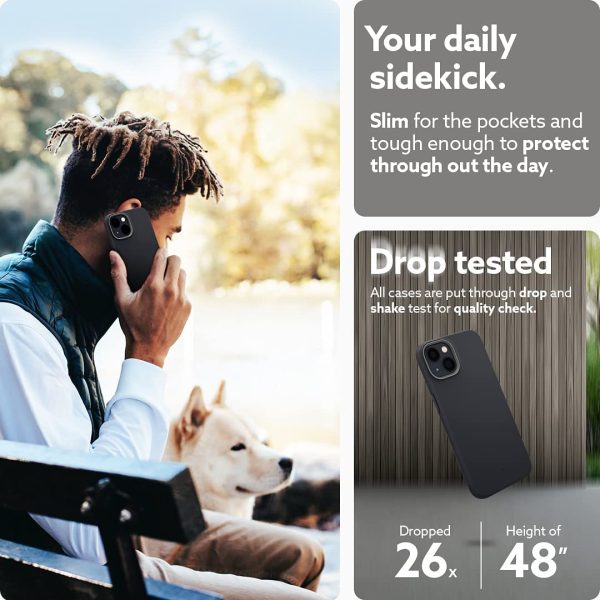 61J6uvAWGnL._AC_SL1080_ iPhone 13 NanoPop Dual tone Liquid Silicone Case by Caseology - Black Sesame - ACS03573 - Image 4