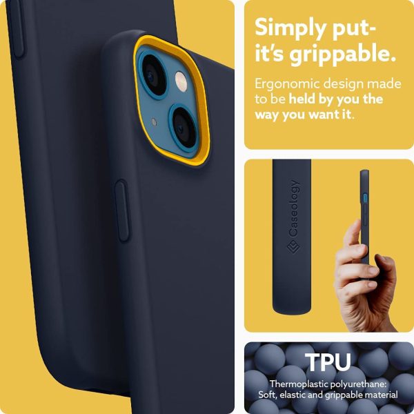iPhone 13 NanoPop Dual tone Liquid Silicone Case by Caseology - Blueberry Navy - ACS03572 - Image 4