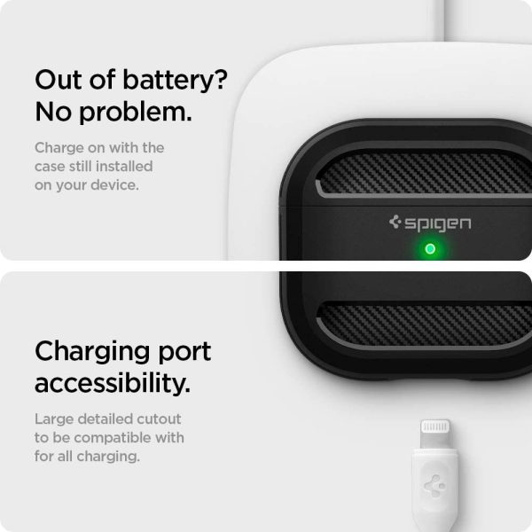 Apple Airpods 3 Case Spigen Rugged Armor - Matte Black - ASD01978 - Image 6