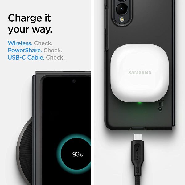 61P7Jst7arL._AC_SL1200_ Galaxy Z Fold 3 Thin Fit Case by Spigen - ACS03075 - Matte Black - Image 3