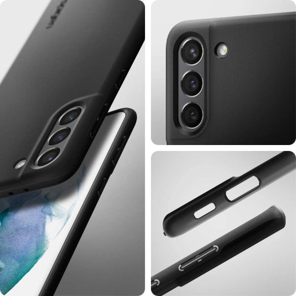 Galaxy S21 Thin Fit Case by Spigen ACS02418 - Matte Black - Image 4