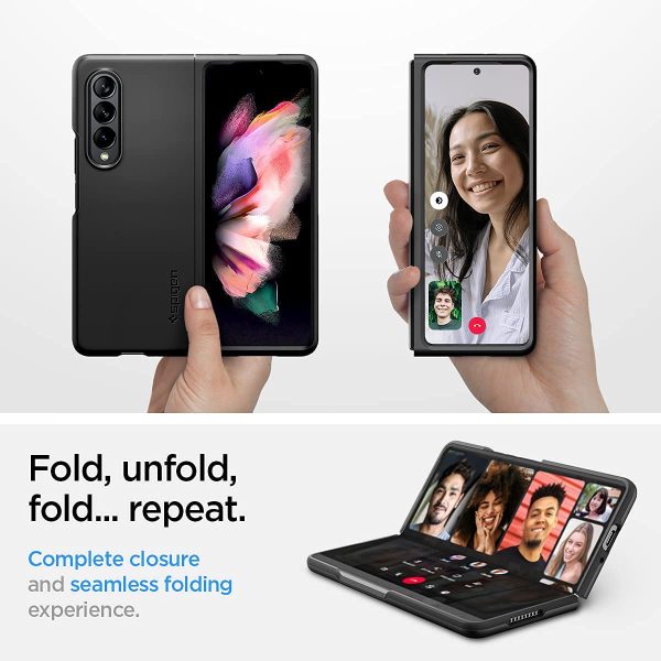 61Uo8KbSrxL._AC_SL1200_ Galaxy Z Fold 3 Thin Fit Case by Spigen - ACS03075 - Matte Black - Image 6