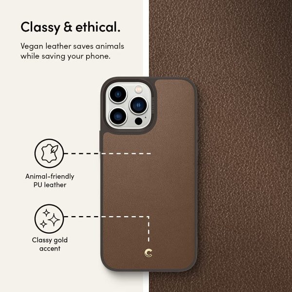 Apple iPhone 13 Pro Max Leather Brick by CYRILL Spigen - ACS03173 - Saddle Brown - Image 6