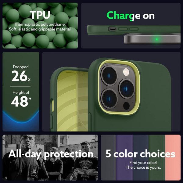 61YINbOHrpL._AC_SL1080_ iPhone 13 Pro NanoPop Dual tone Liquid Silicone Case by Caseology - Avo Green - ACS03508 - Image 5