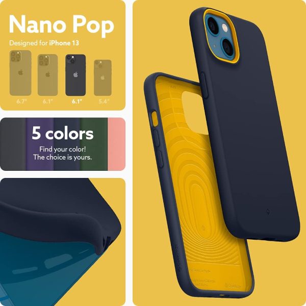 iPhone 13 NanoPop Dual tone Liquid Silicone Case by Caseology - Blueberry Navy - ACS03572 - Image 5