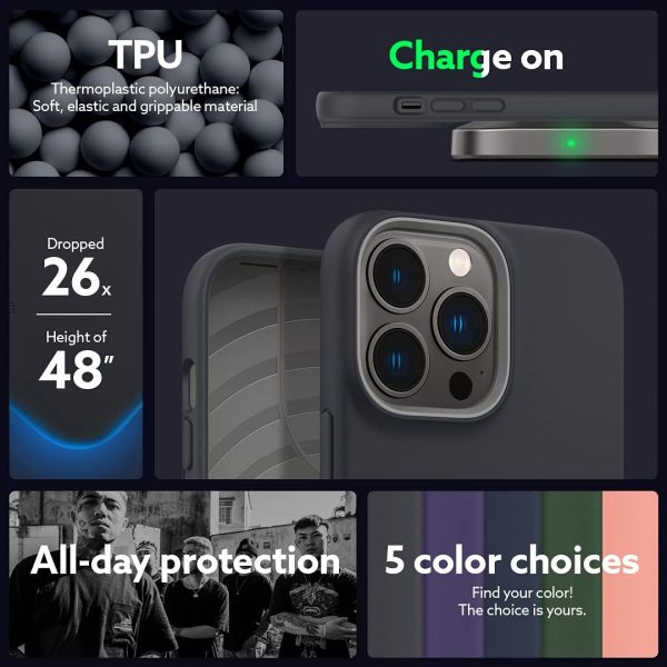 iPhone 13 Pro Max NanoPop Dual tone Liquid Silicone Case by Caseology - Black Sesame - ACS03489 - Image 4