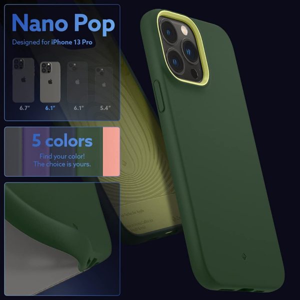 61l4n59wpqL._AC_SL1080_ iPhone 13 Pro NanoPop Dual tone Liquid Silicone Case by Caseology - Avo Green - ACS03508 - Image 2