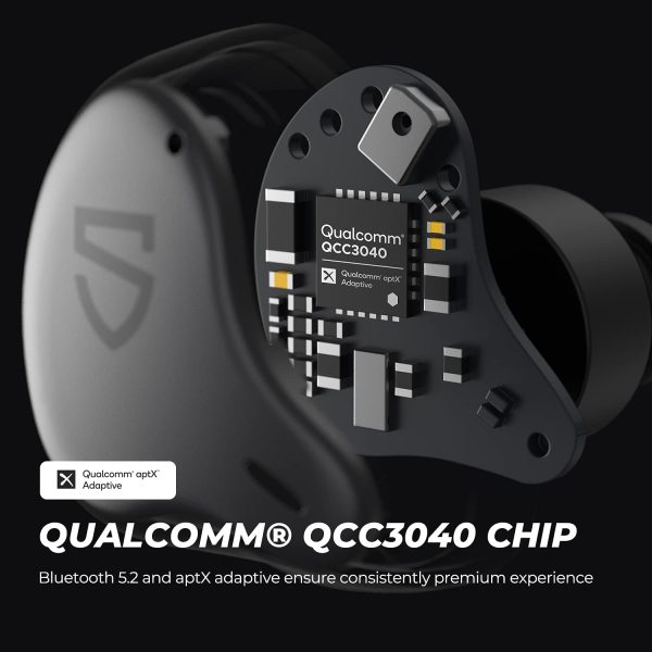 SoundPEATS H1 Hybrid Dual Driver Wireless Earbuds, Bluetooth 5.2 Stereo Headphones with Immersive Sound, aptX Adaptive, Low Latency Game Mode, TrueWireless Mirroring, 4-Mic, CVC 8.0 - BB - Image 4