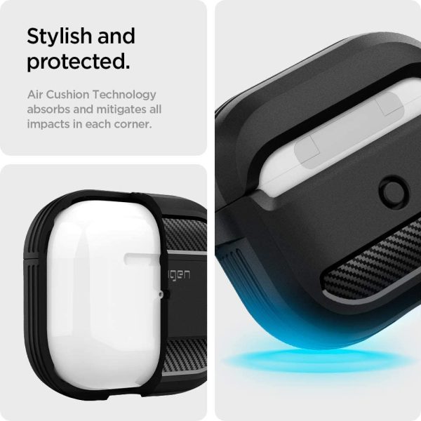 Apple Airpods 3 Case Spigen Rugged Armor - Matte Black - ASD01978 - Image 4