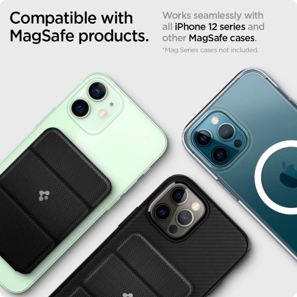 Spigen Smart Fold Magnetic Wallet Card Holder Designed for MagSafe with Kickstand Compatible with iPhone 13, iPhone 12 Models - Black - AMP02746 - Image 5