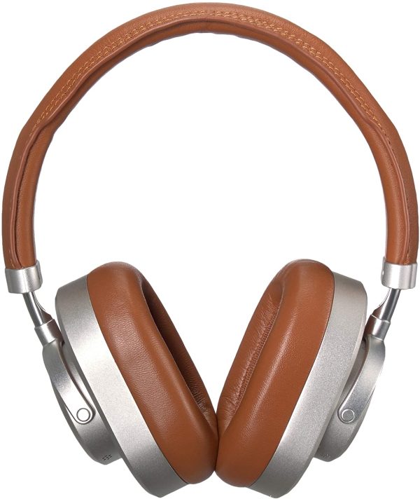 Master & Dynamic MW65 Active Noise-Cancelling ANC Wireless Headphones – Bluetooth Over-Ear Headphones with Mic - Brown Leather with Silver Metal - Image 4