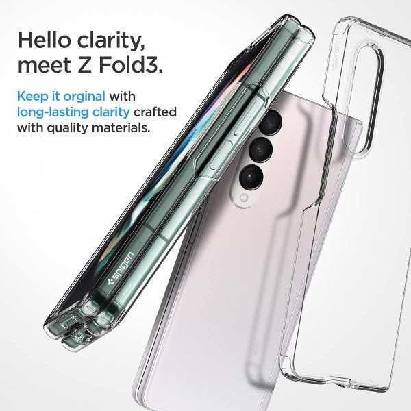 Galaxy Z Fold 3 Ultra Hybrid TPU + PC Case by Spigen ACS02959 - Crystal Clear - Image 4