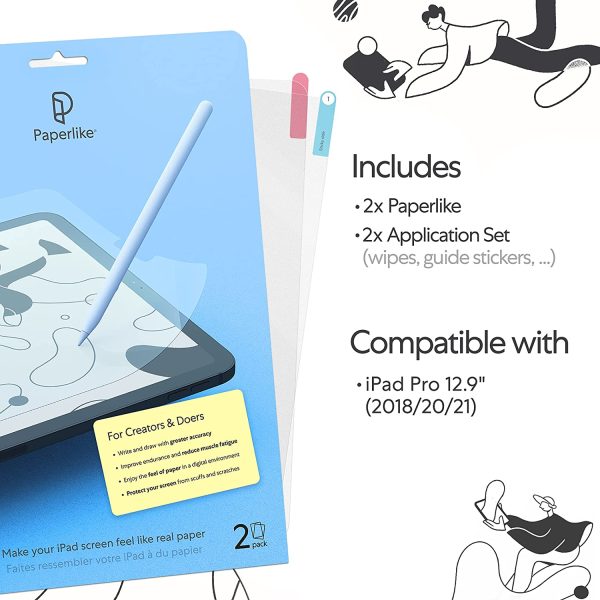 iPad Pro 12.9 2021 Paperlike Gen 2 Matte Screen Protector for Drawing, Writing, and Note-taking - Also for iPad Pro 12.9 2020 & 2018 - 2 PACK - Image 9