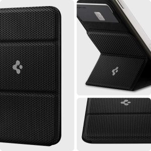Spigen Smart Fold Magnetic Wallet Card Holder Designed for MagSafe with Kickstand Compatible with iPhone 13, iPhone 12 Models - Black - AMP02746 - Image 7