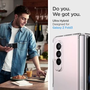 Galaxy Z Fold 3 Ultra Hybrid TPU + PC Case by Spigen ACS02959 - Crystal Clear - Image 6