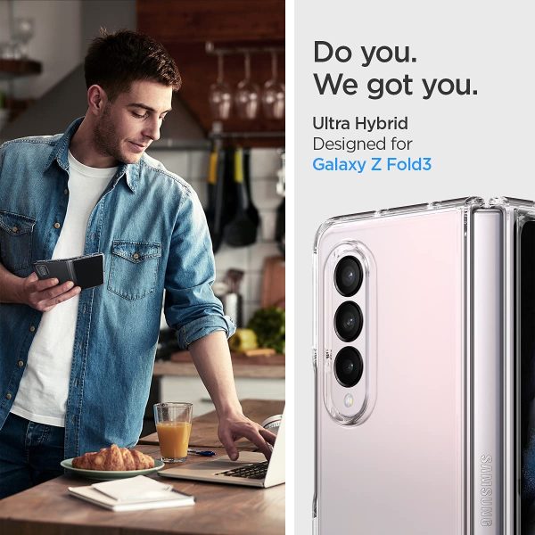 Galaxy Z Fold 3 Ultra Hybrid TPU + PC Case by Spigen ACS02959 - Crystal Clear - Image 6