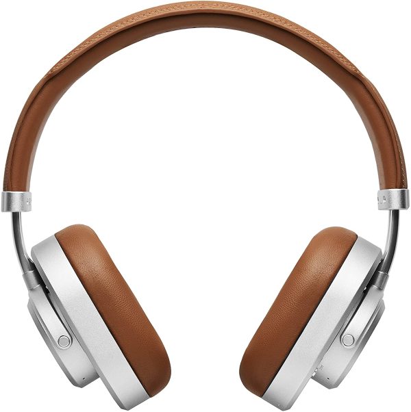Master & Dynamic MW65 Active Noise-Cancelling ANC Wireless Headphones – Bluetooth Over-Ear Headphones with Mic - Brown Leather with Silver Metal - Image 5