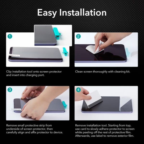 iPad mini 6 Paper Feel Clear Matte Film with Support for Apple Pencil, Write & Draw Like on Paper by ESR - 1 PACK - Image 2