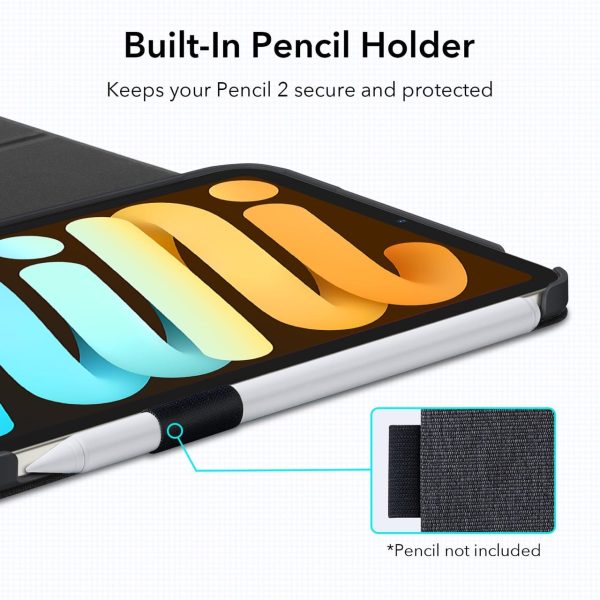 iPad mini 6 2021 Urban Premium Folio Case with Pencil Holder - Black Charcoal - Image 7