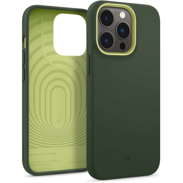 iphone-13-pro-max-nano-pop-avo-green-case iPhone 13 Pro NanoPop Dual tone Liquid Silicone Case by Caseology - Avo Green - ACS03508 - Image 1