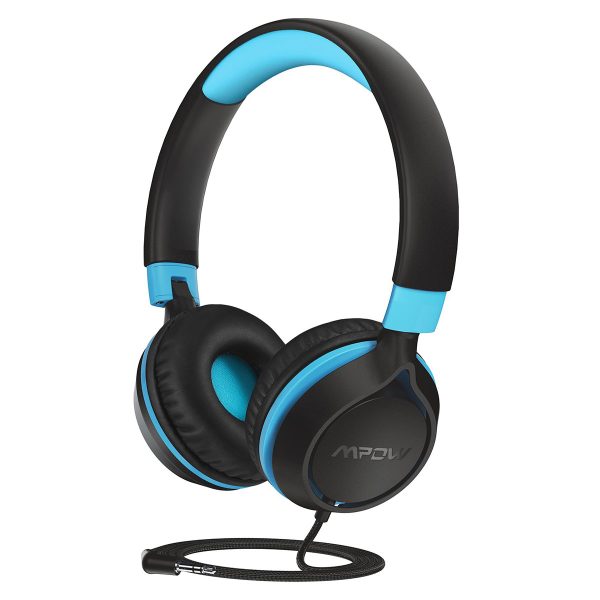 Mpow CHE1 Kids Headphones Boys, Wired Headphones for Kids Teens Children with Volume Limit 94dB, Foldable Adjustable On Ear Headphones for School, Travel, Compatible with Cellphones, Tablets, PC - Blue - Image 1